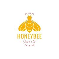 dier insect stuntelen bijen honing dik koningin hipster gekleurde logo ontwerp vector icoon