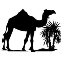 kameel silhouet zwart logo dieren silhouetten pictogrammen kameel ruiters woestijn palm silhouet vector illustratie