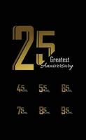 jaar jubileum logo vector sjabloon ontwerp illustratie goud elegant instellen