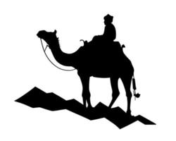 kameel rijder silhouet zwart logo dieren silhouetten pictogrammen kameel ruiters woestijn palm silhouet vector illustratie