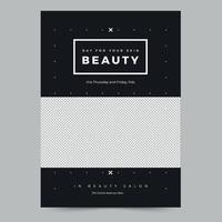 sjabloon van schoonheid salon monochroom folder, ogenblik downloaden, bewerkbare ontwerp, pro vector