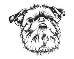 Brussel griffon hond vector illustratie, Brussel griffon ras vector Aan wit achtergrond voor t-shirt , logo en anderen