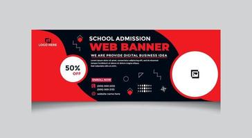 school- toelating banier ontwerp ingesteld, sociaal media omslag, school- banier, facebook omslag, bedrijf banier Cursus banier, college banier, banier reeks vector