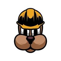 hond veiligheid helm mascotte logo ontwerp vector