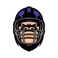 gorilla rugby mascotte logo ontwerp vector