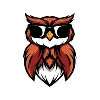 uil zonnebril mascotte logo ontwerp vector