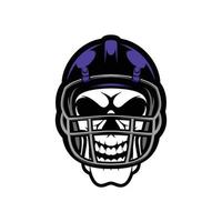 schedel rugby mascotte logo ontwerp vector