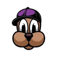 hond hoed mascotte logo ontwerp vector