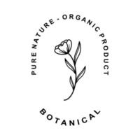 botanisch logo illustratie voor schoonheid natuurlijk biologisch merk vector