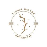 botanisch logo illustratie voor schoonheid natuurlijk biologisch merk vector