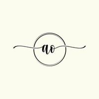 eerste handschrift oa logo sjabloon illustratie. oa brief schoonheid monogram logo vector