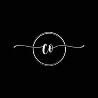 eerste handschrift co logo sjabloon illustratie. co brief schoonheid monogram logo vector