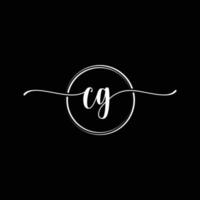 eerste handschrift cg logo sjabloon illustratie. cg brief schoonheid monogram logo vector