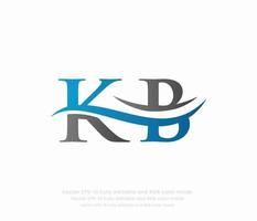 brief k b gekoppeld logo vector