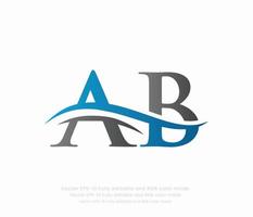 brief een b gekoppeld logo vector