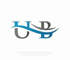 brief u b gekoppeld logo vector