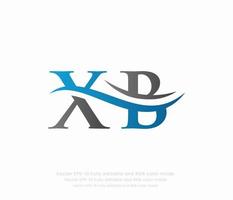 brief X b gekoppeld logo vector