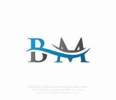 brief b m gekoppeld logo vector