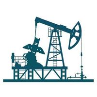 olie boortoren pomp krik. petroleum produceren. vector zwart Aan wit silhouet illustratie