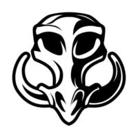 wrattenzwijn vector hoofd schedel logo ontwerp sjabloon