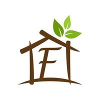 eerste f huis tuin logo vector