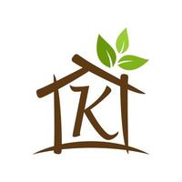 eerste k huis tuin logo vector