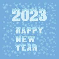 vrij wector gelukkig nieuw jaar 2023 in winter en sneeuw falen vector