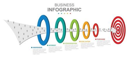 infographic bedrijf sjabloon. modern verkoop trechter diagram, presentatie vector infografisch.