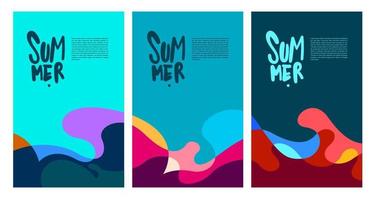 vector kleurrijk vloeistof en vloeistof zomer brochure achtergrond sjabloon
