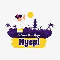 nyepi dag vector vlak illustratie