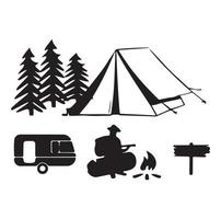 vector camping en wandelen vectro etiketten emblemen en badges