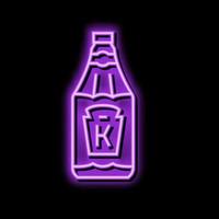 ketchup fles saus voedsel neon gloed icoon illustratie vector