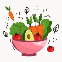geïsoleerd fruit en groente salade bord icoon. vector