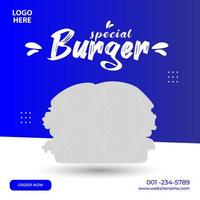 sociaal media post ontwerp speciaal hamburger vector