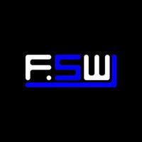 fsw brief logo creatief ontwerp met vector grafisch, fsw gemakkelijk en modern logo.