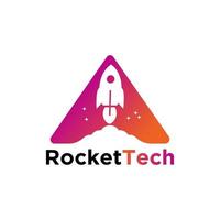 modern raket logo vector. logo sjabloon vector met gemakkelijk en kleurrijk concept, raket technologie illustratie, symbool icoon van software technologie digitaal sjabloon