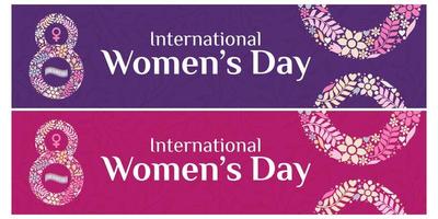 Internationale vrouwen dag groet sjabloon voor achtergrond, banier, poster, Hoes ontwerp, sociaal media voer, met acht maart logo vector