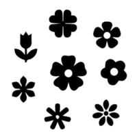 bloem icoon reeks - tulp, narcis, Klaver en roos geïsoleerd Aan wit achtergrond vector