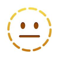 lijn neutrale gezicht groot grootte van geel emoji glimlach vector