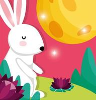 konijn happy moon festival afbeelding vector