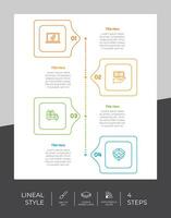 lineal werkwijze cirkel infographic vector ontwerp met 4 stappen voor bedrijf. stap infographic kan worden gebruikt voor presentatie, brochure en marketing.