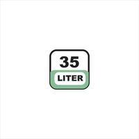 35 liters icoon. vloeistof meten vector in liters geïsoleerd Aan wit achtergrond