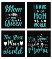 vector moeders dag typografie belettering citaten ontwerpen bundel voor t-shirt