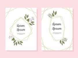 bruiloft uitnodigingskaart set met decoratief frame e florale elementen vector