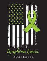 lymfoom bewustzijn, limoen groen lint, Amerikaans flikker symbool geïsoleerd Aan wit vector illustratie