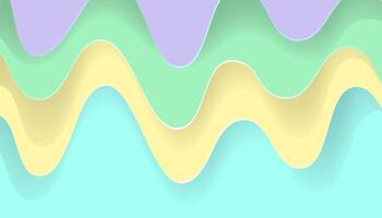 Golf pastel papier achtergrond met lijn vorm blauw, roze, geel vector voor achtergrond minimalistische presentatie