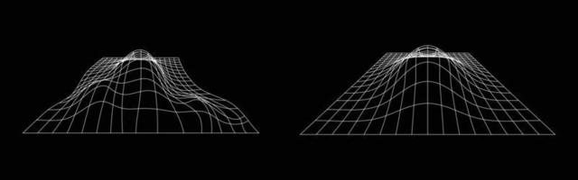 wireframe contour element in retro vector