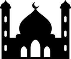 icoon van groot moskee met monochroom kleur voor Ramadan ontwerp grafisch. vector grafisch hulpbron voor Ramadan viering in moslim cultuur en Islam geloof. symbool een moslim plaats van aanbidden en bidden