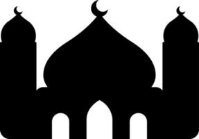 gemakkelijk icoon van moskee met monochroom kleur voor Ramadan ontwerp grafisch. vector grafisch hulpbron voor Ramadan viering in moslim cultuur en Islam geloof. symbool een moslim plaats van aanbidden en bidden