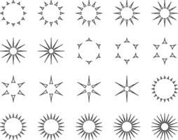 minimale verzameling van verschillende zonnestralen vector